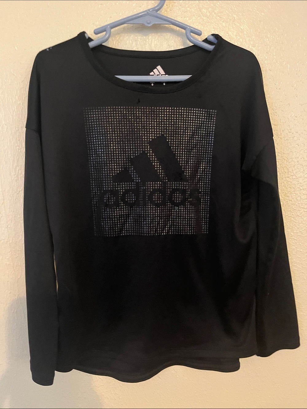 adidas Black Long-Sleeve Logo Shirt for Kids